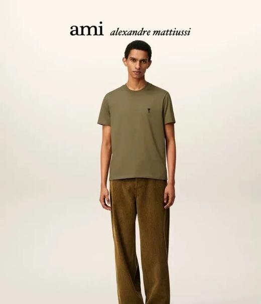 早春新款AMI短袖T恤马卡龙色系情侣款男女爱心宽松OS版型 商品图1