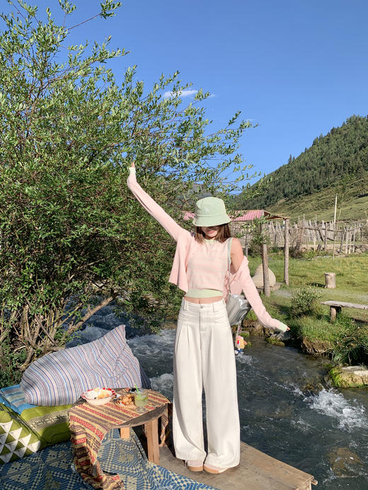 <曾小咸推荐>现货秒杀 ！微信超特价！韩系条纹毛织两件套 日常219.99 立减120 秒杀99.99！！ 商品图5