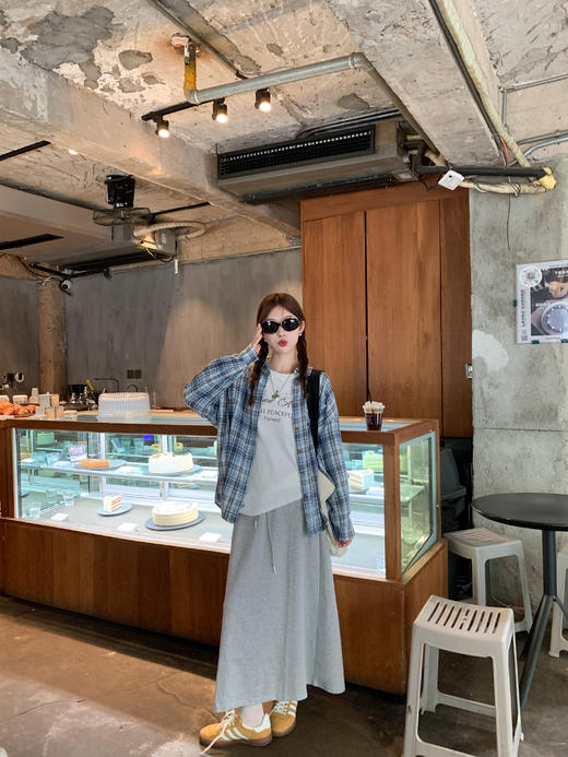 <曾小咸推荐>韩系格子防晒衬衫女春季外套 商品图5