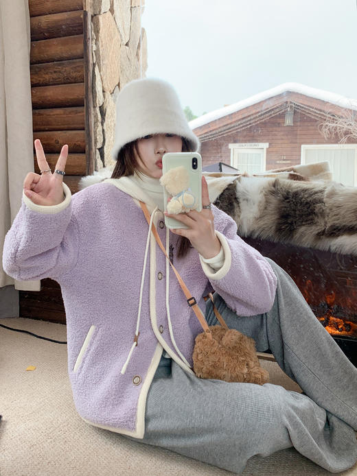 <曾小咸推荐>现货秒杀 ！微信超特价！可拆卸连帽羊羔毛外套 日常229.99 立减90 秒杀139.99！！ 商品图10