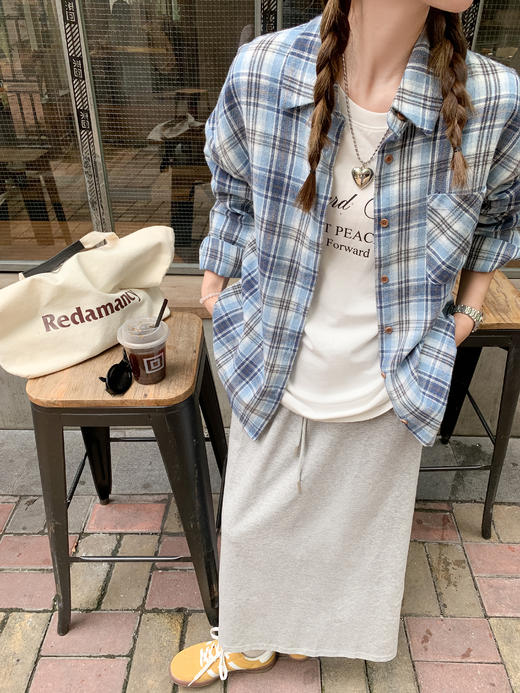 <曾小咸推荐>韩系格子防晒衬衫女春季外套 商品图8