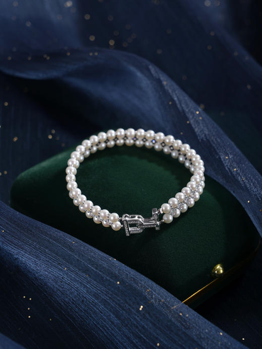 子佩集【璀璨人生】银S925珍珠惜王妃手链【MZSL001】3.5mm珠双排珠2601 商品图6