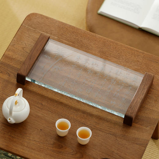 新中式两用屏风发光茶盘 ， 会发光的茶盘！暖灯漫染，雅致温馨，美好寓意新年礼！ 马到成功/竹报平安 商品图8