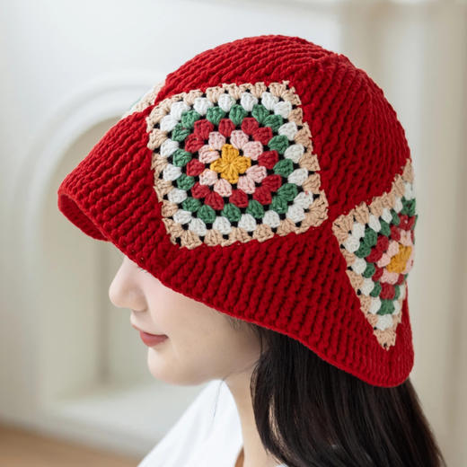 苏苏姐家星斑渔夫帽手工DIY编织钩针帽魔方4股棉毛线团材料包 商品图3