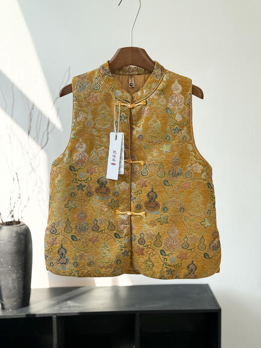 新中式提花包金招财保平安葫芦纹夹棉马甲 商品图13