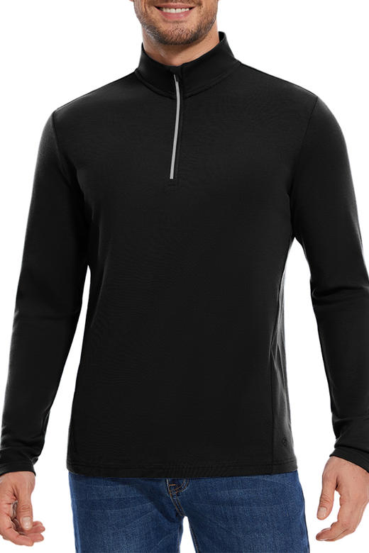 IGUANA 羊毛系列 美利奴羊毛男士内搭保暖打底衫户外半拉链上衣（ZX） 商品图9