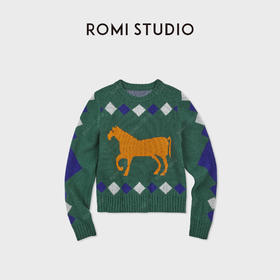 ROMI STUDIO澳大利亚进口超细美利奴羊毛圆领套头毛衣 RWCWS67377