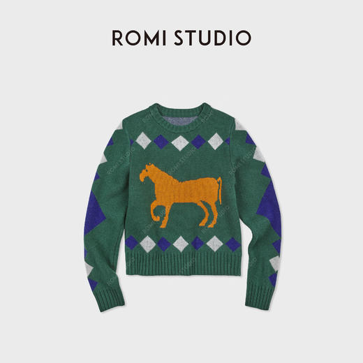 ROMI STUDIO澳大利亚进口超细美利奴羊毛圆领套头毛衣 RWCWS67377 商品图0