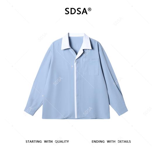 7003SDSA秋冬新款痞帅男装优雅法式叠穿拼接长袖衬衫简约百搭衬衣时尚 商品图1