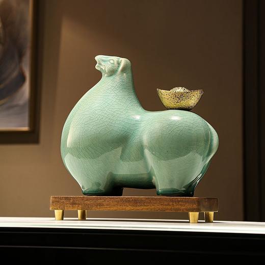 【独特造型❗️招财进宝】新中式马上有钱办公室老板桌马到成功装饰摆件新中式马陶瓷工艺品。jc 商品图2