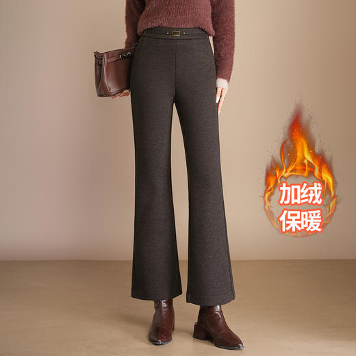 小个子加绒时尚羊毛呢微喇裤，松紧高腰显瘦显腿长直筒MYX2805 商品图2