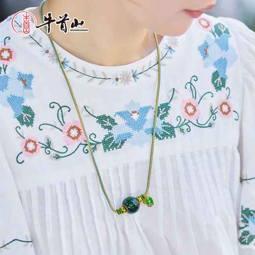 牛首山文创雪巴琉璃锁骨链中国风项链南京纪念品旅游送朋友礼物 商品图2