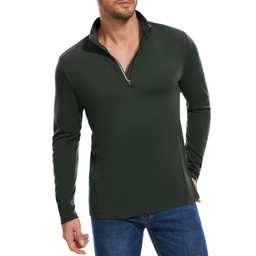 IGUANA 羊毛系列 美利奴羊毛男士内搭保暖打底衫户外半拉链上衣（ZX） 商品图6