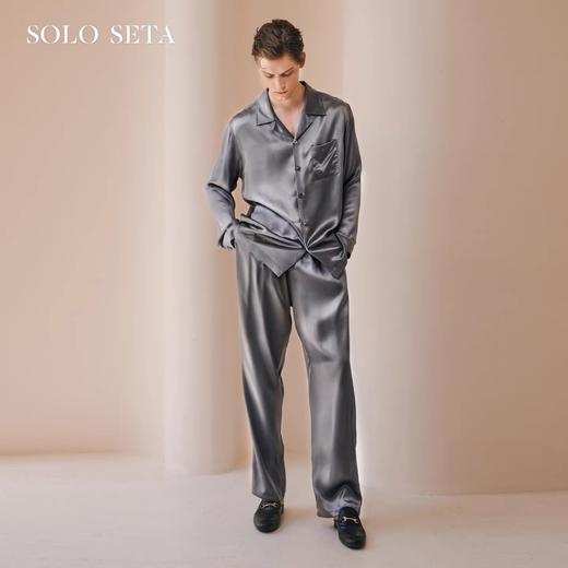 Solo seta22姆米男士真丝睡衣套装桑蚕丝长袖长裤2025秋冬新款 商品图4