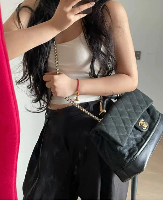 Chanel 孟买系列 金标手柄 雾面磨砂 牛皮 大号 斜挎包 商品图3