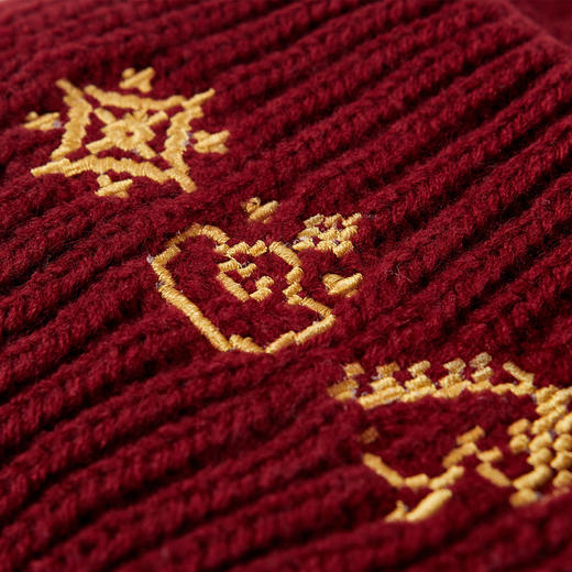 NPC潮牌马上有财元宝图案针织帽新年限定刺绣毛线帽保暖NP5CHT08 商品图1