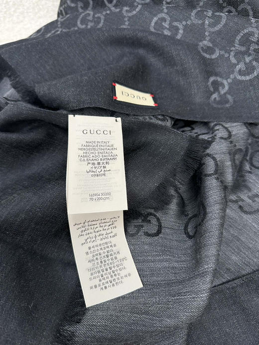 秋冬特惠💰350 古驰围巾 【四季双娇！GG双面中等薄款真丝羊毛围巾！！】 商品图6