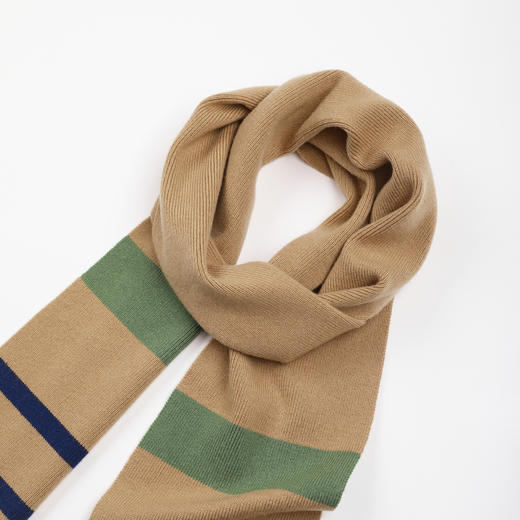 ROMI STUDIO"冬日和煦"羊绒羊毛混纺撞色条纹围巾围脖 RWDSPT1616 商品图2