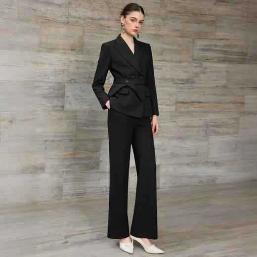 IWY/高级感黑色羊毛西装套装收腰职业装通勤气质商务正装两件套WCP376 商品图2