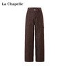 天猫同步【磨毛工装风牛仔】拉夏贝尔/La Chapelle高腰后松紧大口袋显瘦百搭直筒阔腿裤 商品缩略图1
