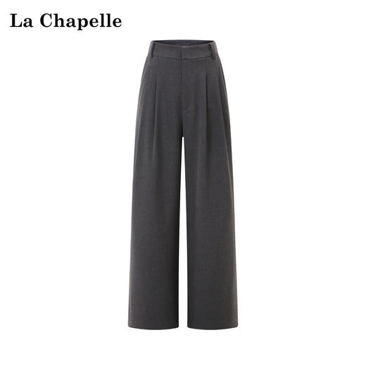 天猫同步【垂感通勤西裤】拉夏贝尔/La Chapelle实穿百搭/长期主义高腰压褶通勤显瘦休闲长裤 商品图4
