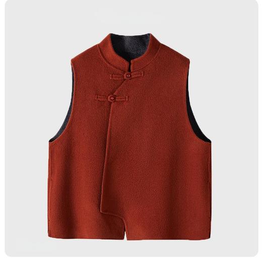 新款新中式拼色双面羊毛外套 商品图8