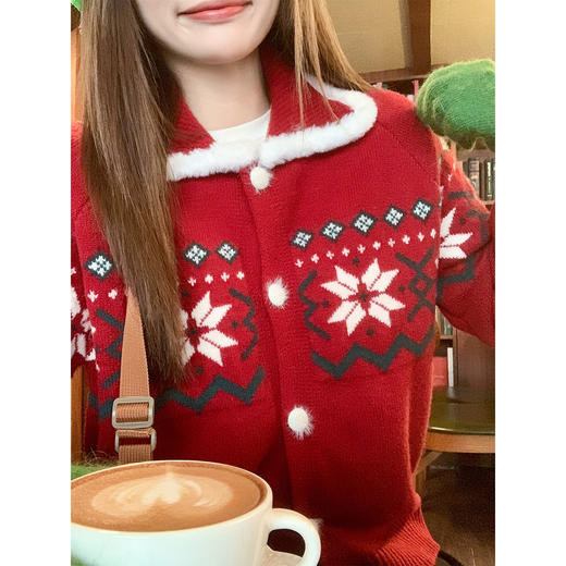 <曾小咸推荐>现货秒杀 ！微信超特价！韩系提花毛衣开衫 日常209.99 立减120 秒杀89.99！！ 商品图2