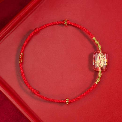 【宫里上新】马上有钱·925银珐琅彩白水晶红绳 商品图2