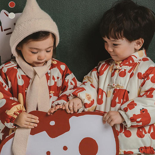 【🧨鸿运当头69.9/件】新年红拜年服儿童夹棉外套男女童冬季保暖棉服聚 商品图0