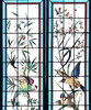 独角鹿西洋古董19世纪末法国新艺术风格时期著名画师Henri Curcier签名出品异域花鸟主题彩绘玻璃花窗一对 商品缩略图2