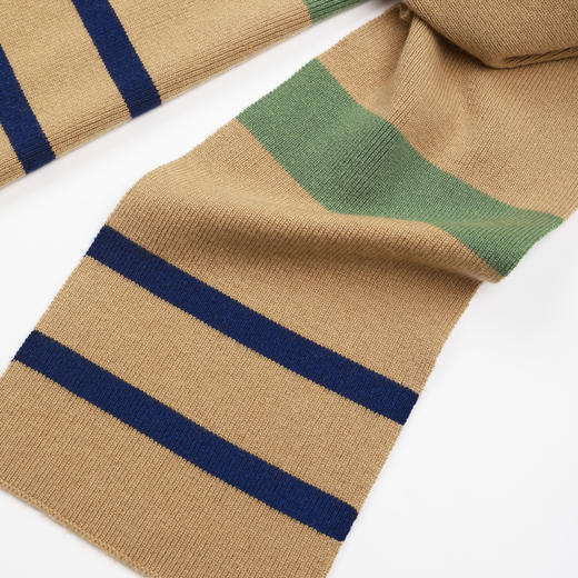 ROMI STUDIO"冬日和煦"羊绒羊毛混纺撞色条纹围巾围脖 RWDSPT1616 商品图3