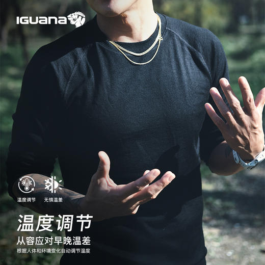 IGUANA可机洗新品男式美利奴羊毛长袖T恤速干户外徒步（内购专享） 商品图5