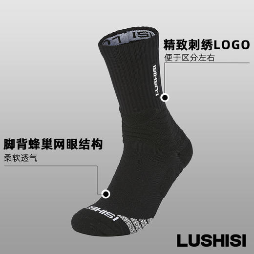 LUSHISI录士1.0球员版篮球袜进口防滑纱实战缓震专业加厚长筒袜男 商品图3