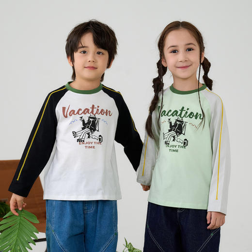 【10A抗菌纯棉】棉花堂春款酷猫绵绵童装长袖T恤- FA61009 商品图4