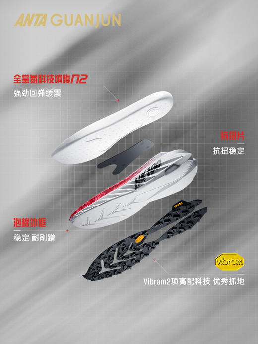 安踏冠军猎隼3BOA丨新年款户外越野跑鞋男女款运动鞋112615508A 商品图3