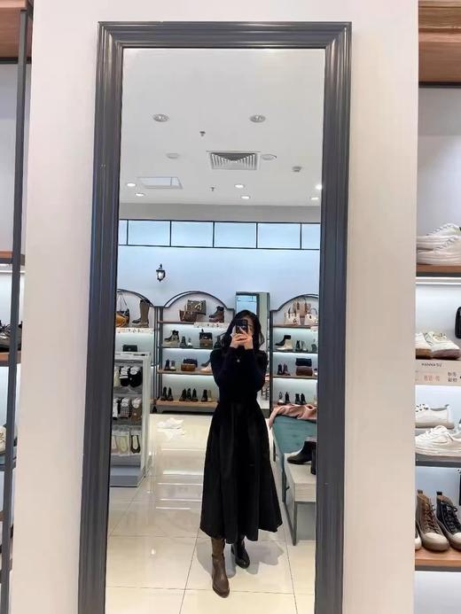 美洋同款王炸小黑裙慵懒神秘拉绒百搭气场连衣裙 商品图9