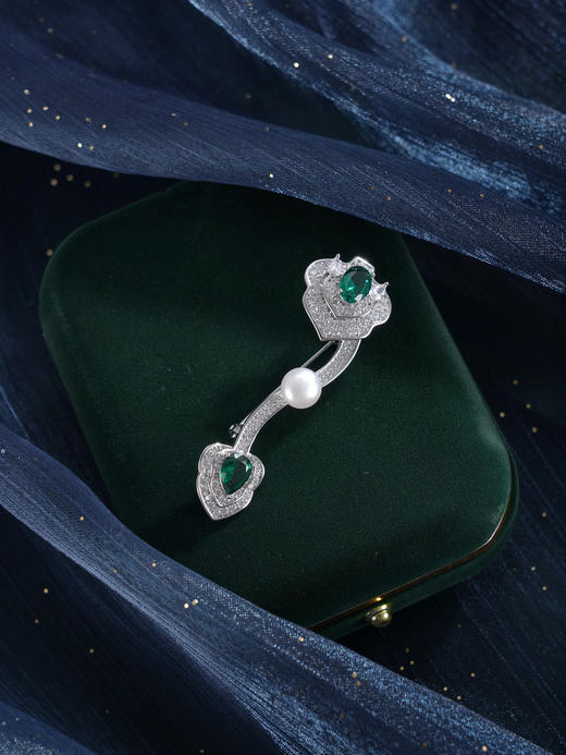 子佩集【如意珍宝】珍珠惜王妃胸针【ZXXZ007】7.5mm珠绿如意2601 商品图4