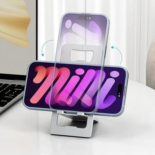 新款 全铝合金防滑手机支架+开瓶器 可折叠卡片便捷式桌面支架 商品图1