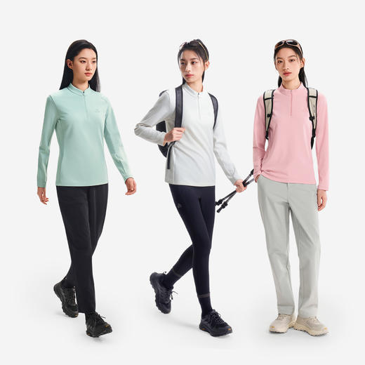 伯希和户外速干T恤女26新款抗菌吸湿长袖打底衣徒步健身运动内搭 商品图4