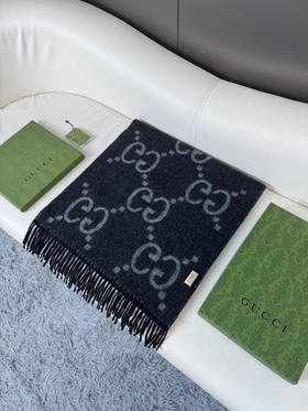 秋冬特惠💰260 古驰围巾 大G流苏 新爆款  经典双大g 双面提花流苏围巾