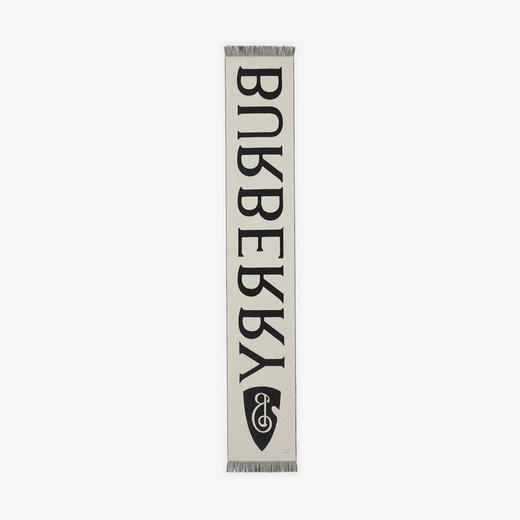 BURBERRY 巴宝莉 男女通用 B 盾牌徽标羊毛围巾 黑色 8109563 C1343 商品图1