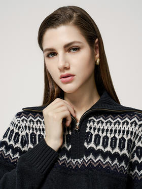 【条纹拼接羊绒衫】羊绒世家秋冬新品女士100%山羊绒舒适保暖毛衣