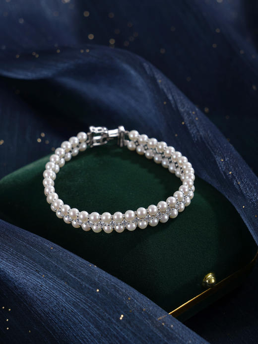 子佩集【璀璨人生】银S925珍珠惜王妃手链【MZSL001】3.5mm珠双排珠2601 商品图4