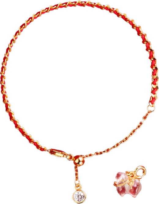 【宫里上新】盛世传祥·马上有福白水晶红绳手链 商品图3