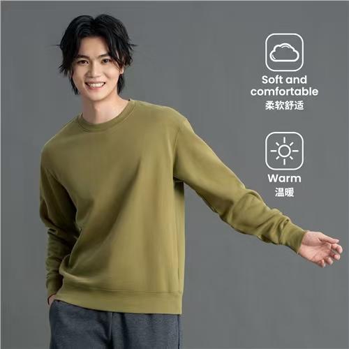 佐丹奴男装25年新款基础百搭圆领舒适长袖抓绒卫衣01025609 商品图1