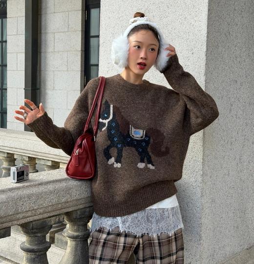 老米优品🎈新年氛围感~《小马绵羊毛混纺毛衣》喜庆又减龄！复古色调，新年限定！ 商品图7