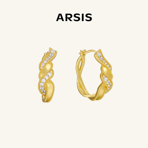 ARSIS｜纯真年代系列 复古交织飘带耳环 商品图0