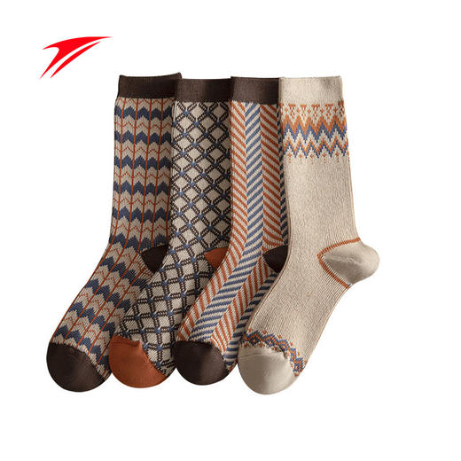 金莱克秋冬季学院风爆款 双针双线中筒袜 复古羊绒袜组合装JLK26FG001 商品图7