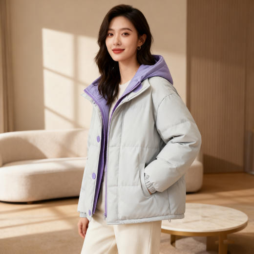 比羽绒服还保暖的棉衣！【情侣款假两件三防棉服】防水防污防风抗寒 宽松港版剪裁 可抵御-15°寒冷 防风连帽设计 双层门襟 双层保暖锁暖 时尚多色选择！ 商品图1