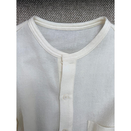 【数量有限 售罄不补】静奢底气 羊毛羊绒圆领衬衫 老钱静奢风 百搭闲适藏肉 云上舞白 潘通2026流行 商品图4